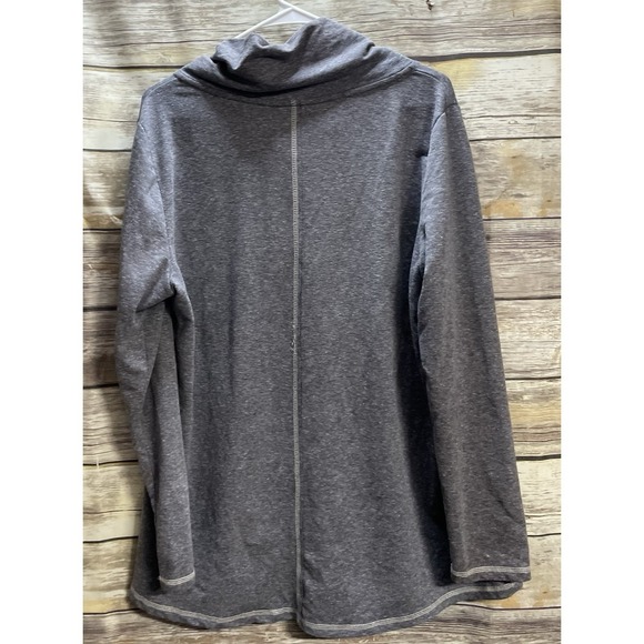 Soft Surroundings Brinley Top Women's Large Gray PullOver Pleated Cowl Neck - Picture 2 of 6